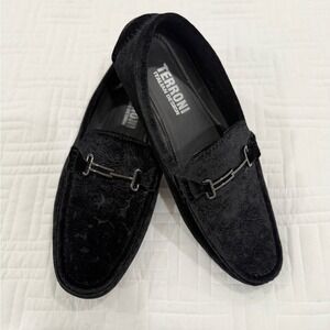 Terroni Italian Design black loafers with metal detail size 10